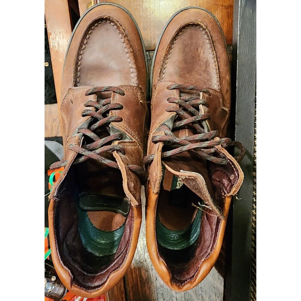 Vintage Dexter Women's Brown Leather Ankle Boots With Sturdy Rubber Soles Sz 9